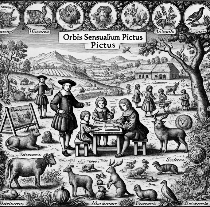 Trautzsch, 2024 Ein Bild zu „Orbis Sensualium Pictus“. Dall-E, 2024